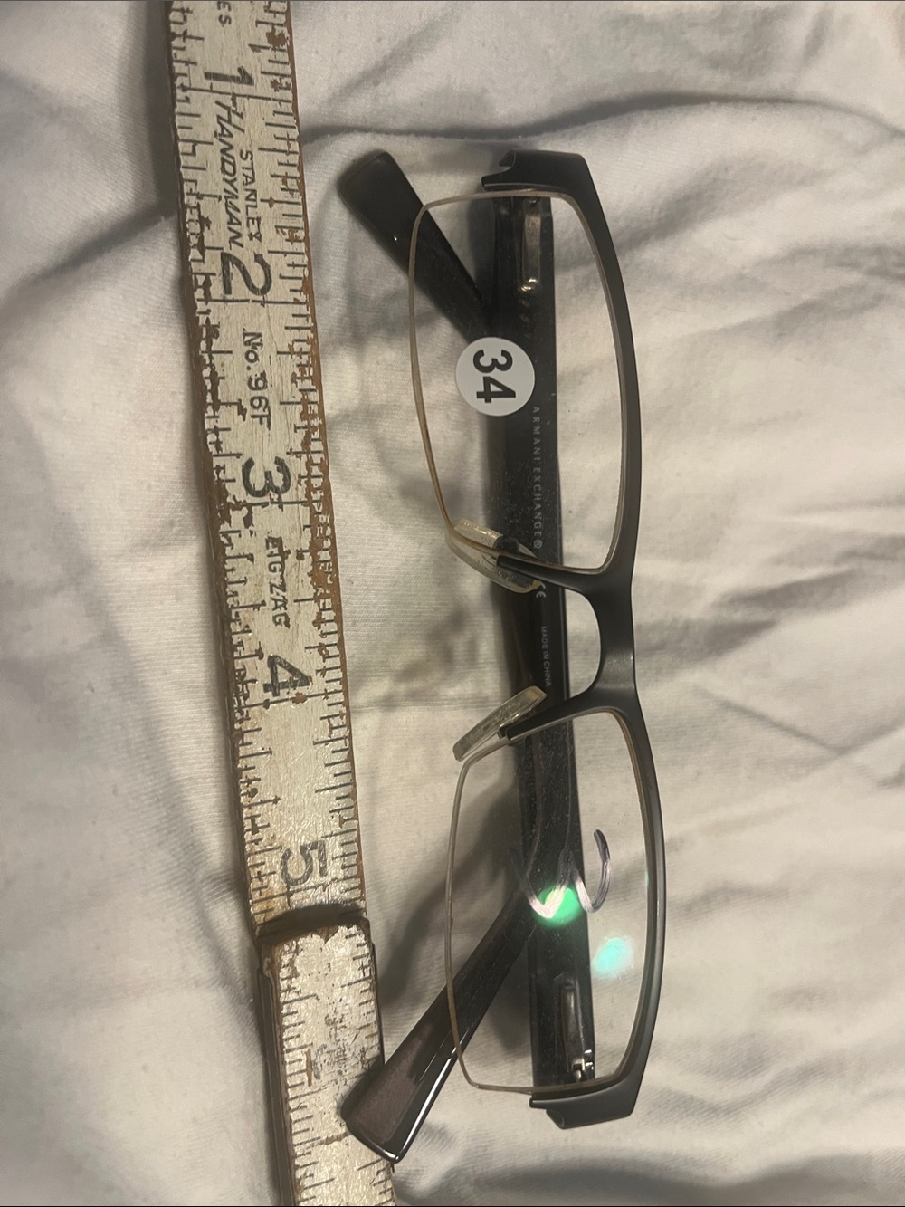 #34.  A/X Armani Exchange Men's Black Semi-Rimless Glasses used frame only